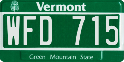 VT license plate WFD715