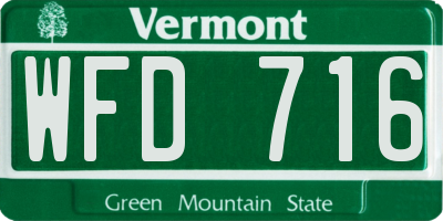 VT license plate WFD716