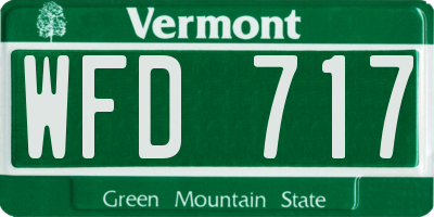 VT license plate WFD717