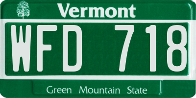 VT license plate WFD718