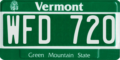 VT license plate WFD720