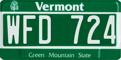 VT license plate WFD724