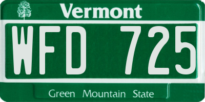 VT license plate WFD725