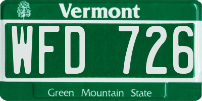 VT license plate WFD726