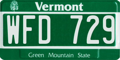 VT license plate WFD729