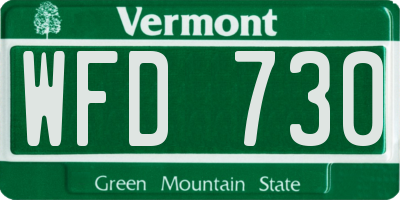 VT license plate WFD730