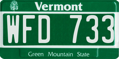 VT license plate WFD733