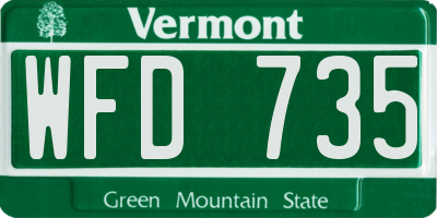 VT license plate WFD735