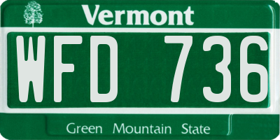 VT license plate WFD736