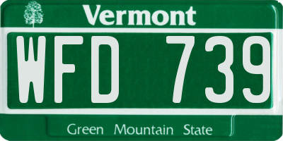 VT license plate WFD739