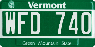 VT license plate WFD740