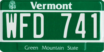 VT license plate WFD741