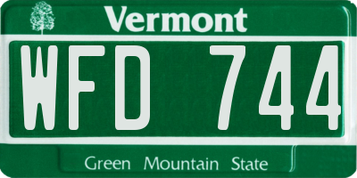 VT license plate WFD744