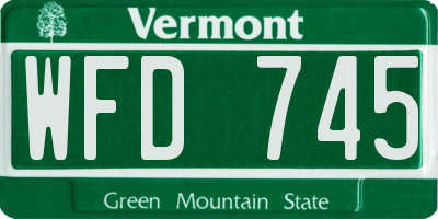 VT license plate WFD745