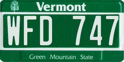 VT license plate WFD747