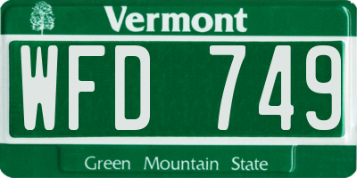 VT license plate WFD749