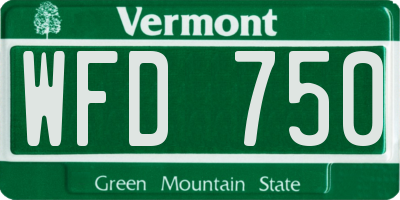 VT license plate WFD750