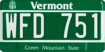 VT license plate WFD751