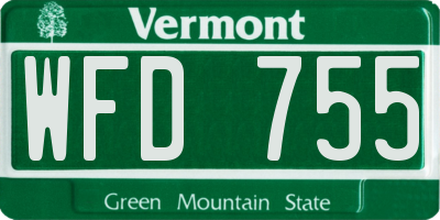 VT license plate WFD755