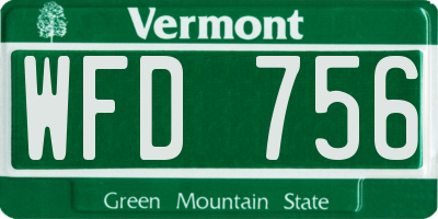 VT license plate WFD756