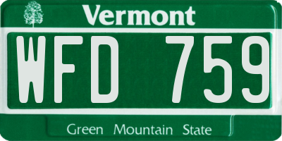 VT license plate WFD759