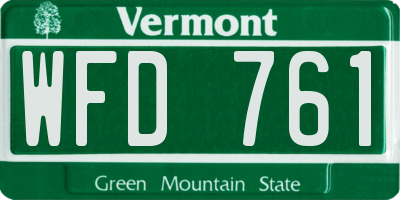 VT license plate WFD761