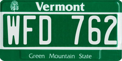 VT license plate WFD762