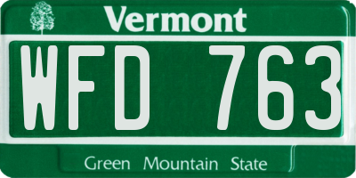VT license plate WFD763