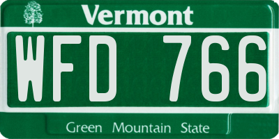 VT license plate WFD766