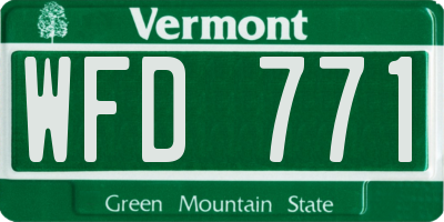 VT license plate WFD771