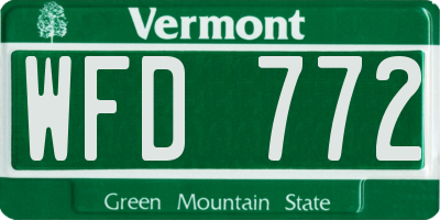 VT license plate WFD772