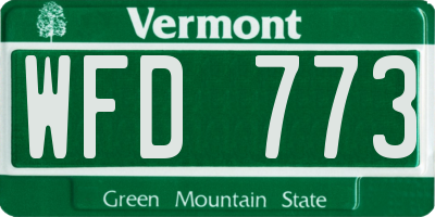 VT license plate WFD773