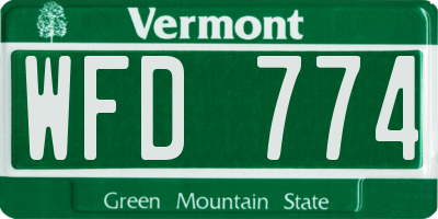 VT license plate WFD774