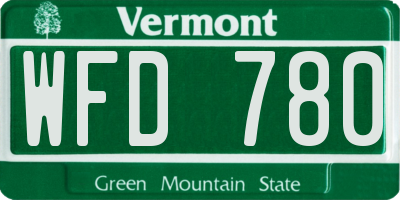 VT license plate WFD780