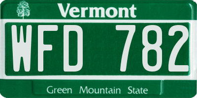 VT license plate WFD782