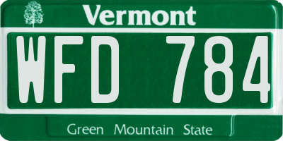 VT license plate WFD784