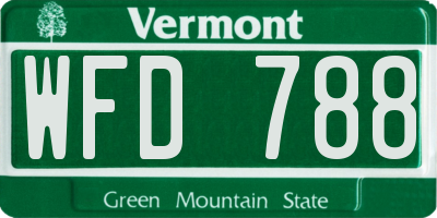 VT license plate WFD788