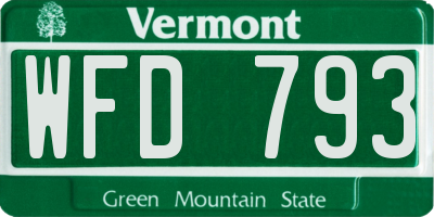 VT license plate WFD793