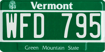 VT license plate WFD795