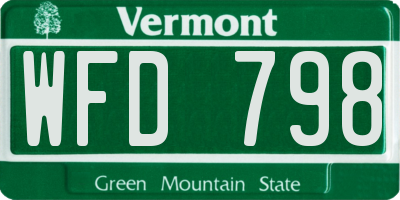 VT license plate WFD798