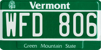 VT license plate WFD806