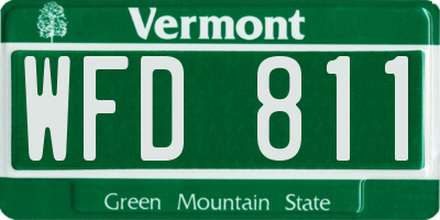 VT license plate WFD811