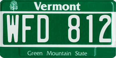 VT license plate WFD812