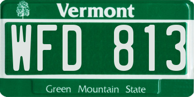 VT license plate WFD813