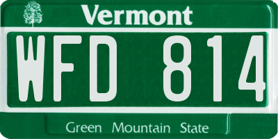 VT license plate WFD814