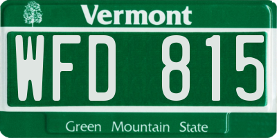VT license plate WFD815