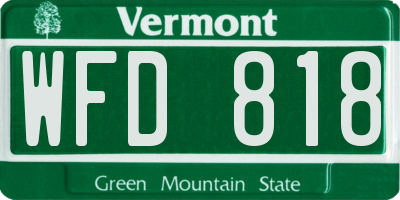 VT license plate WFD818