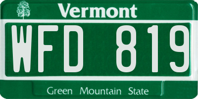 VT license plate WFD819