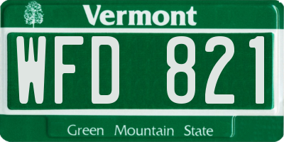 VT license plate WFD821
