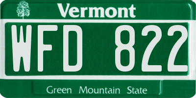 VT license plate WFD822